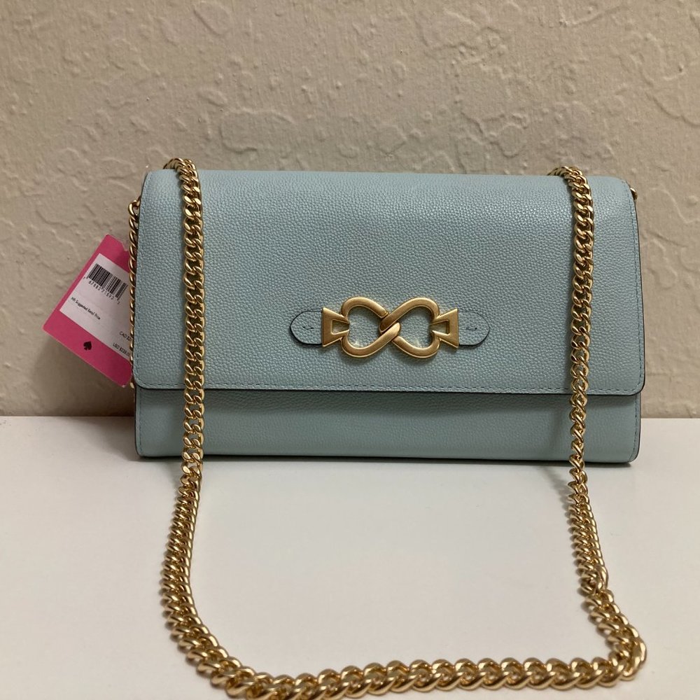 Kate Spade TOUJOURS Chain Clutch Cloud mist BLUE